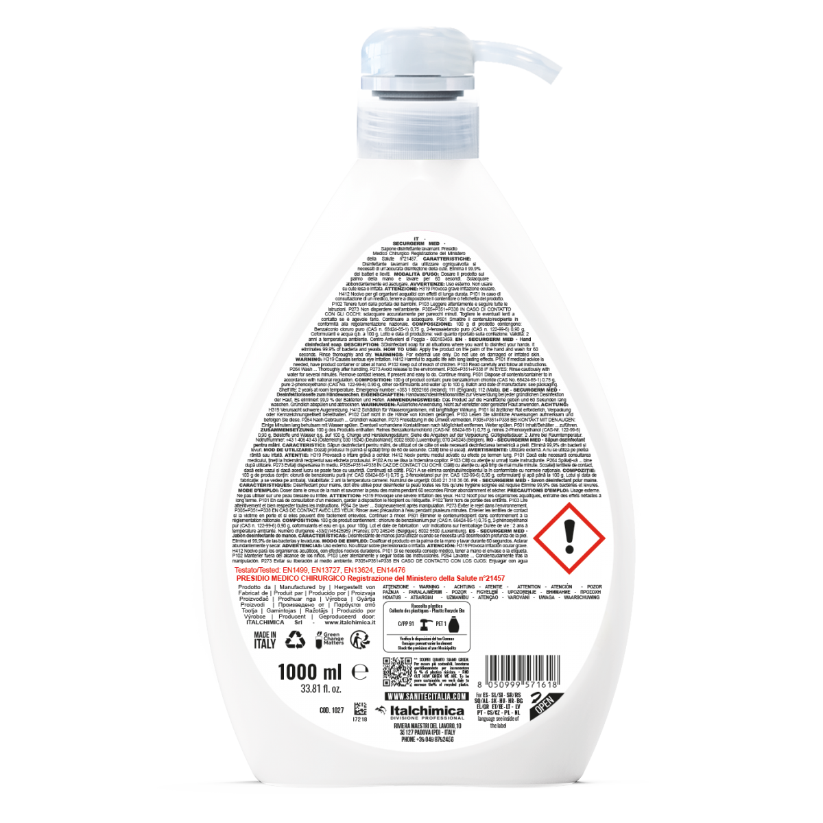 SECURGERM MED - Sapone Disinfettante Lavamani Professionale SANITEC