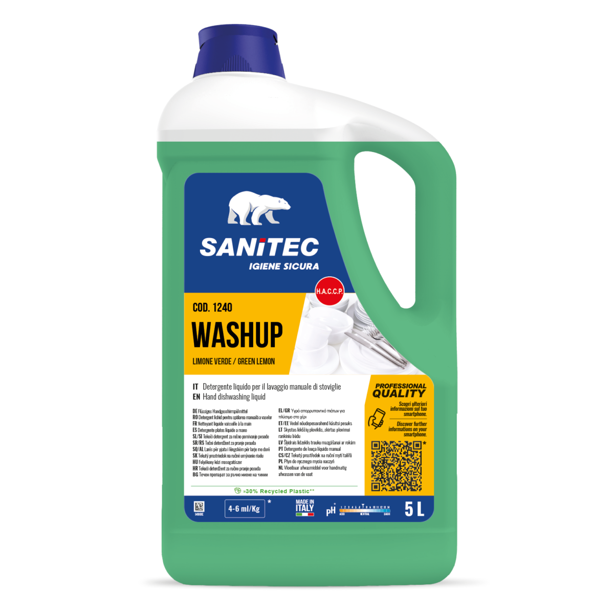 Wash Up Limone Verde – Detersivo Piatti Manuale Professionale