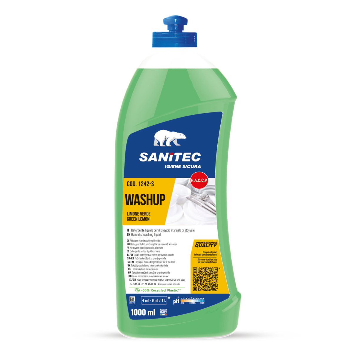 Wash Up Limone Verde – Detersivo Piatti Manuale Professionale