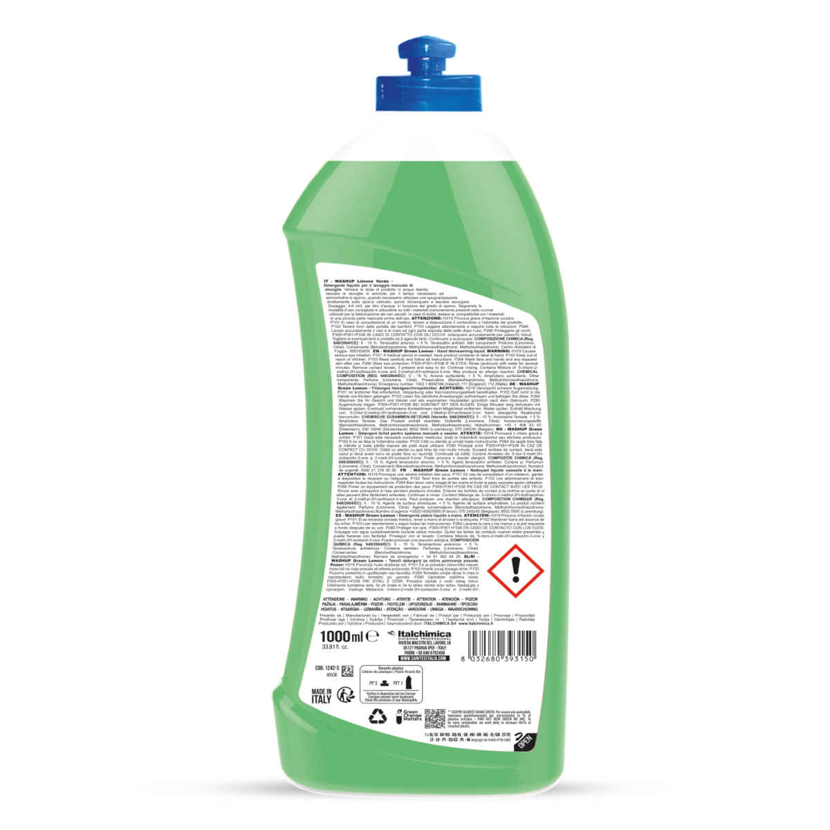 Wash Up Limone Verde – Detersivo Piatti Manuale Professionale