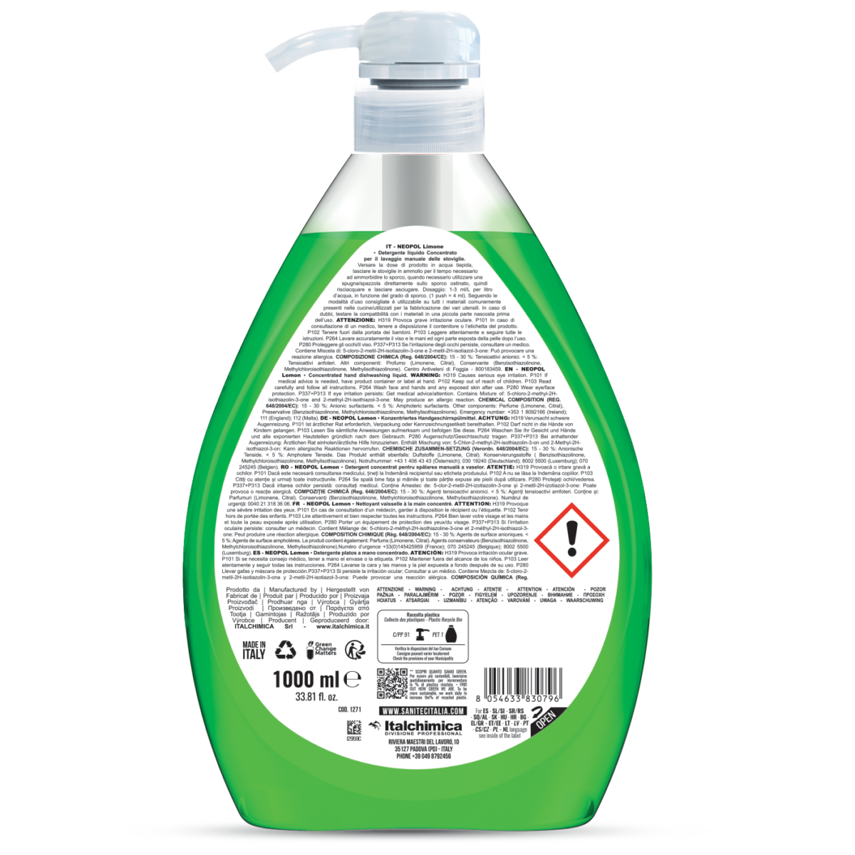 Neopol Limone – Detersivo Piatti Manuale Profumo Limone