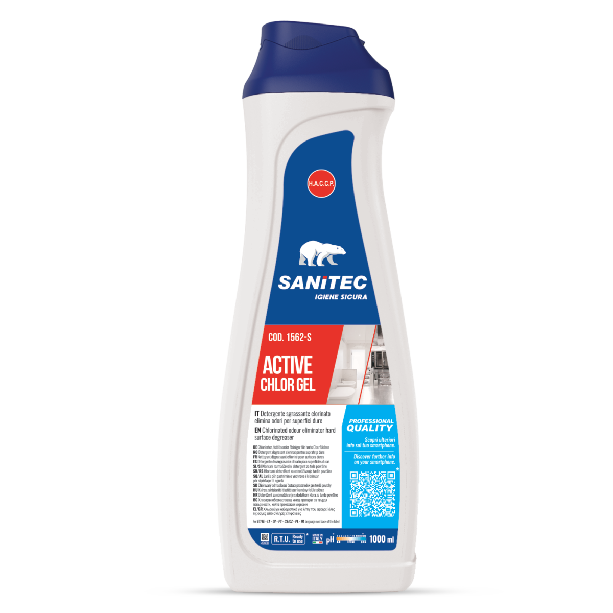 Disinfettante ipoclorito Active Chlor SANITEC per superfici 1lt