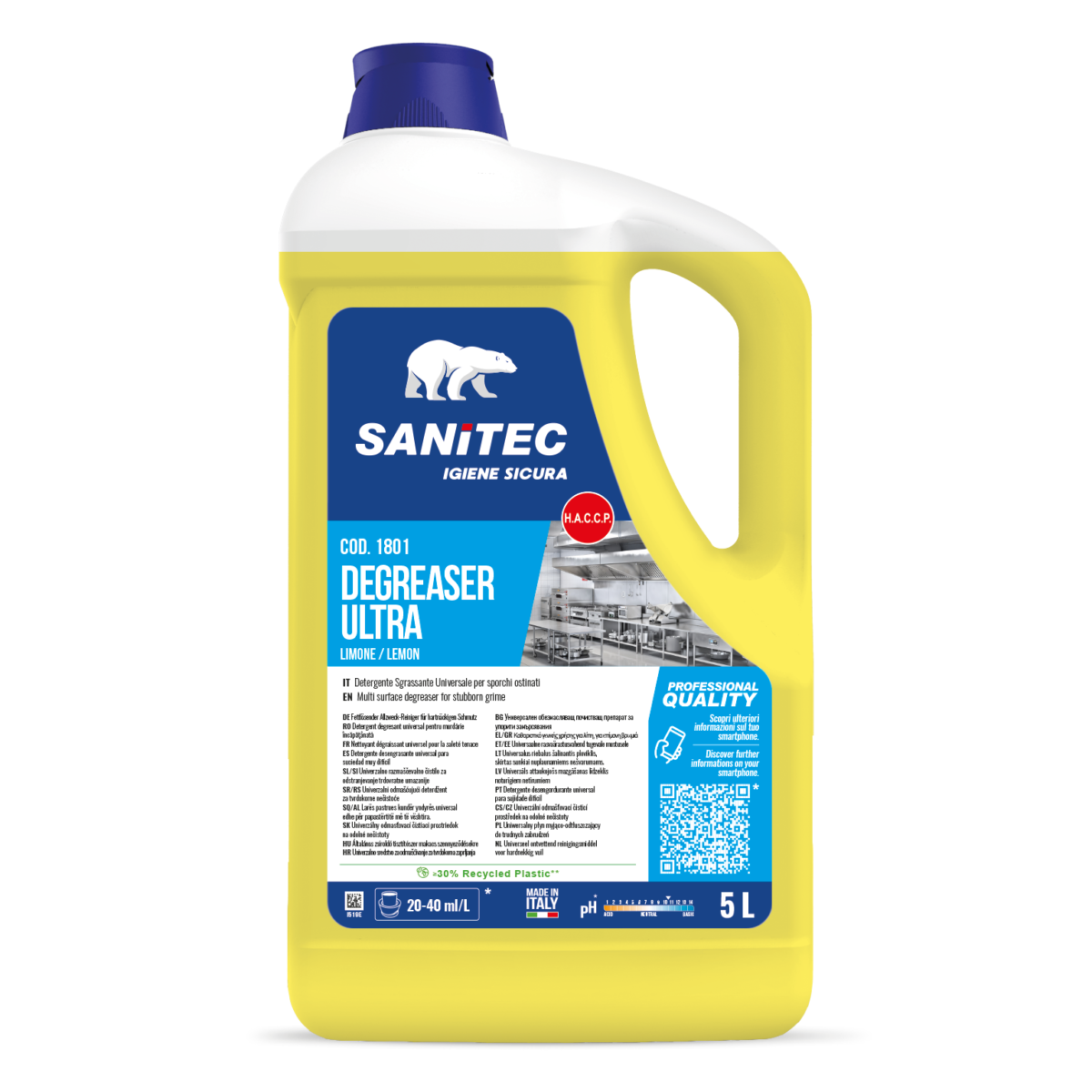 Sgrassatore universale SANITEC degreaser efficace 5LT LIMONE