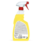 Retro flacone sgrassatore SANITEC con ingredienti e modalità d'uso LIMONE 750ML