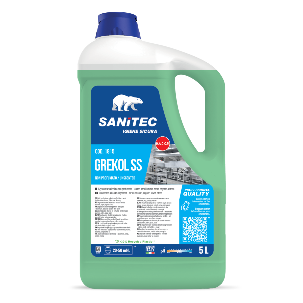 Grekol SS – Sgrassatore per Alluminio, Rame e Metalli Delicati