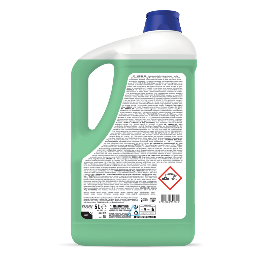 Grekol SS – Sgrassatore per Alluminio, Rame e Metalli Delicati
