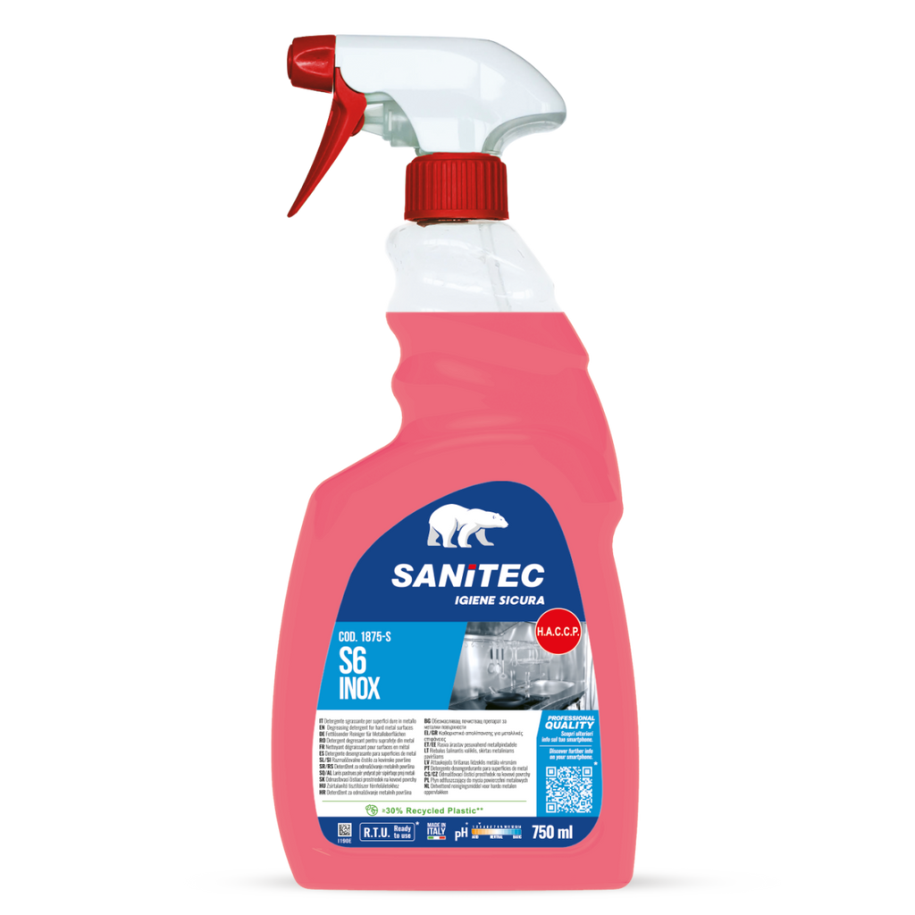 S6 Inox – Detergente Sgrassante Spray per Acciaio Inossidabile