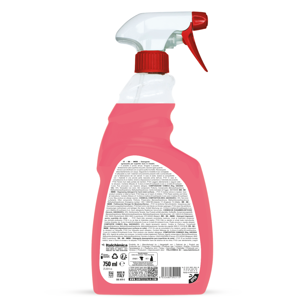 S6 Inox – Detergente Sgrassante Spray per Acciaio Inossidabile