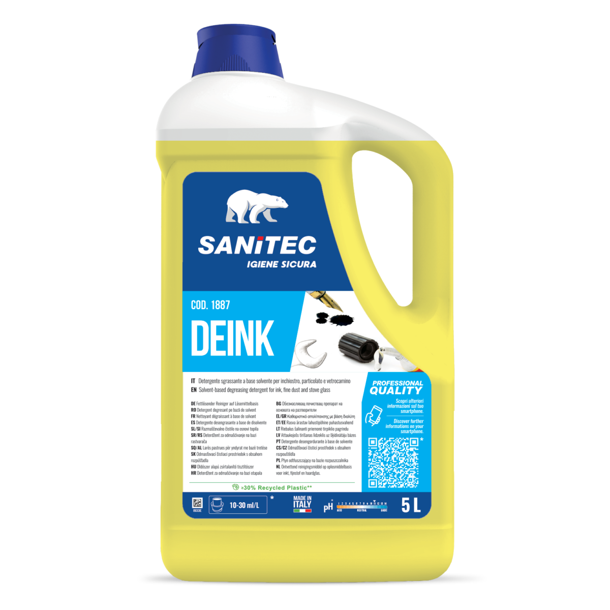 DEINK SANITEC - Detergente Sgrassante Solvente Inchiostro