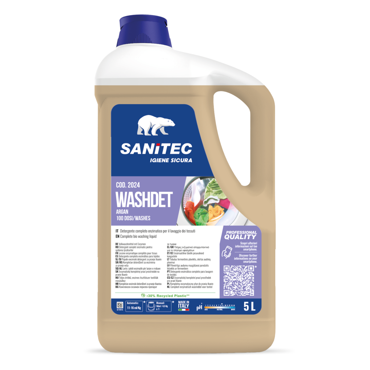 WASHDET SANITEC - Detergente Enzimatico Bucato Professionale