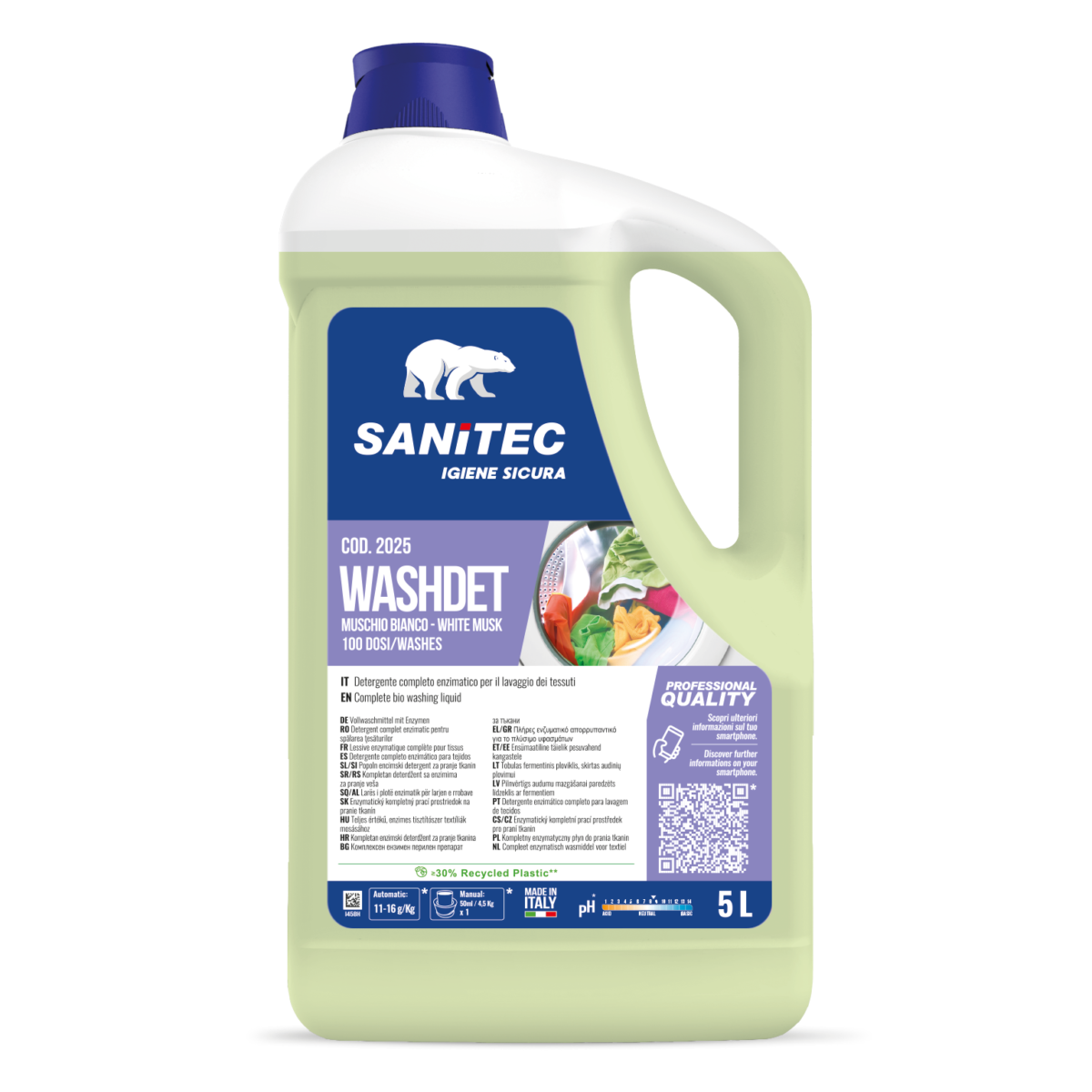 WASHDET SANITEC - Detergente Enzimatico Bucato Professionale