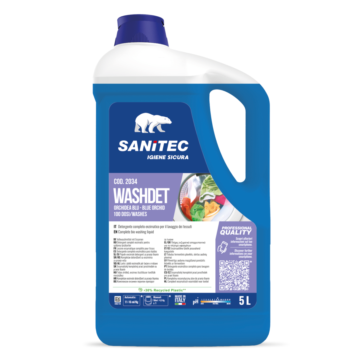 WASHDET SANITEC - Detergente Enzimatico Bucato Professionale
