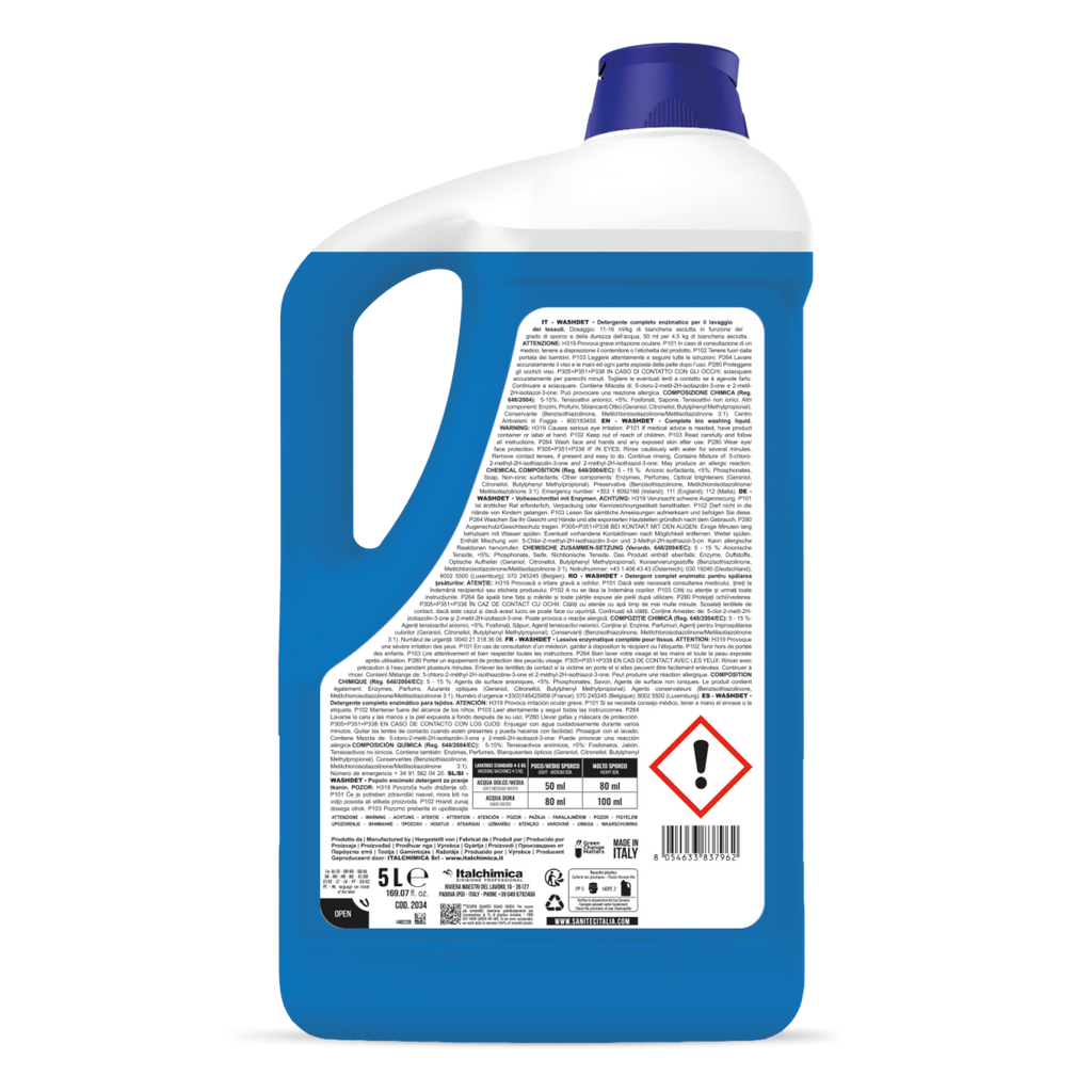 WASHDET SANITEC - Detergente Enzimatico Bucato Professionale
