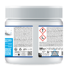 Retro flacone Active Chlor SANITEC con ingredienti e modalità d'uso 150tablet