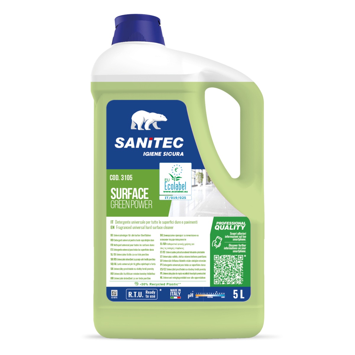 Surface Green Power – Detergente Pavimenti Ecolabel Universale