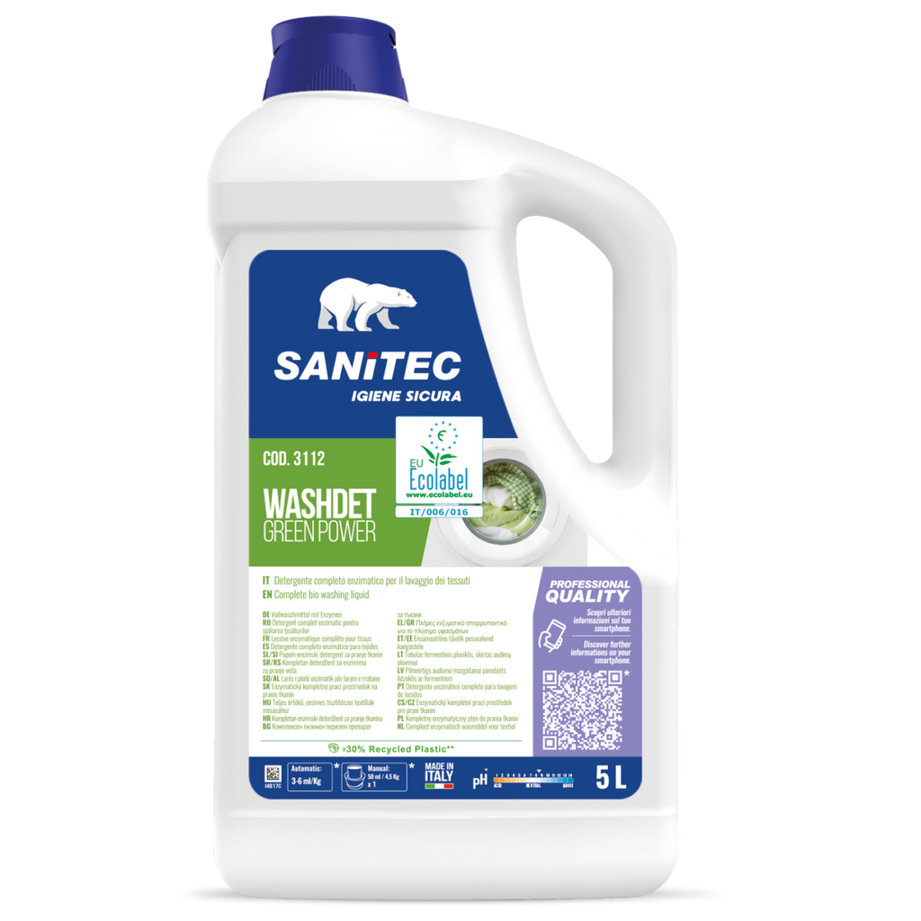 WASHDET SANITEC - Detergente Enzimatico Bucato Professionale