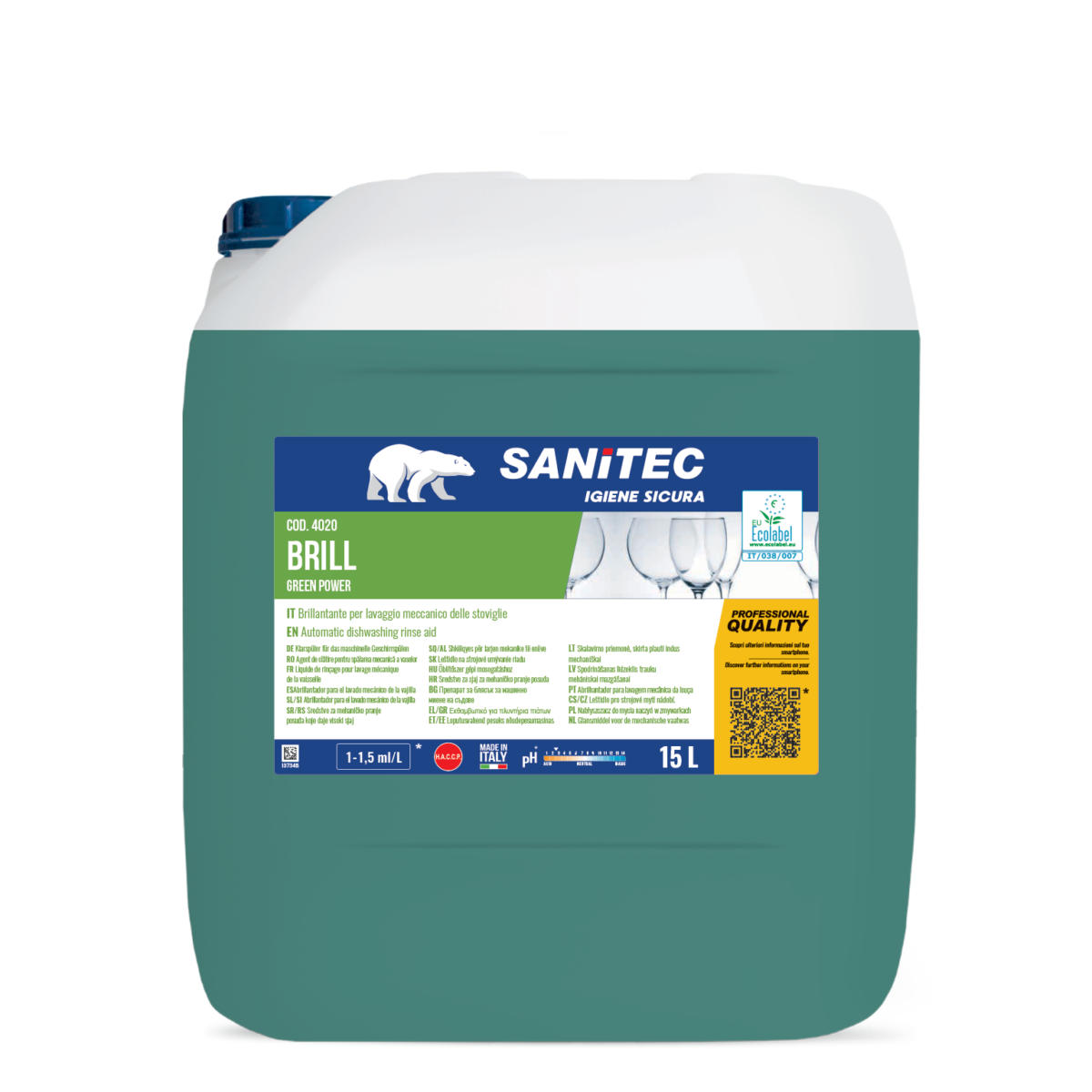 BRILL GREEN POWER - Brillantante Ecologico Ecolabel SANITEC