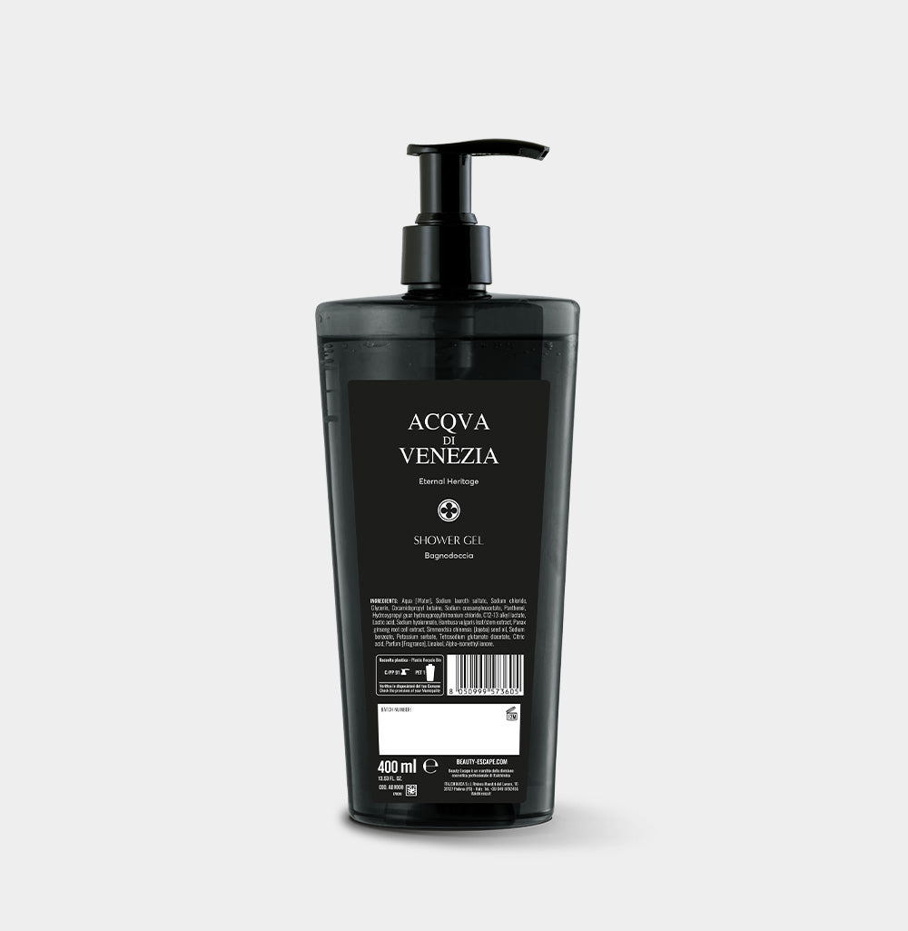 ACQVA di VENEZIA Shower Gel Beauty Escape dettaglio etichetta prodotto hotel luxury 400ML