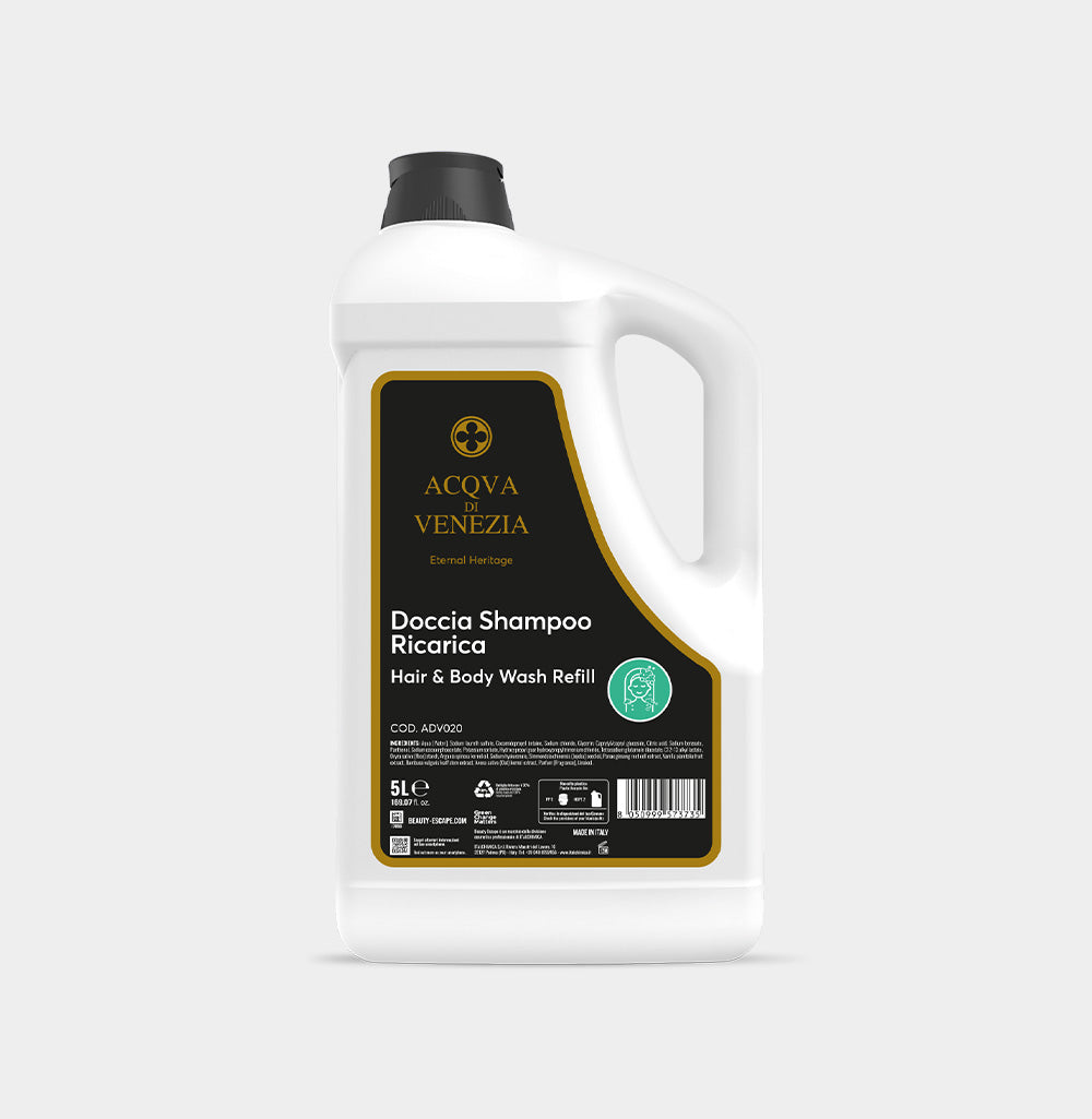 ACQVA di VENEZIA Hair & Body Wash Beauty Escape bagnoschiuma 2in1 linea cortesia hotel RICARICA 5LT