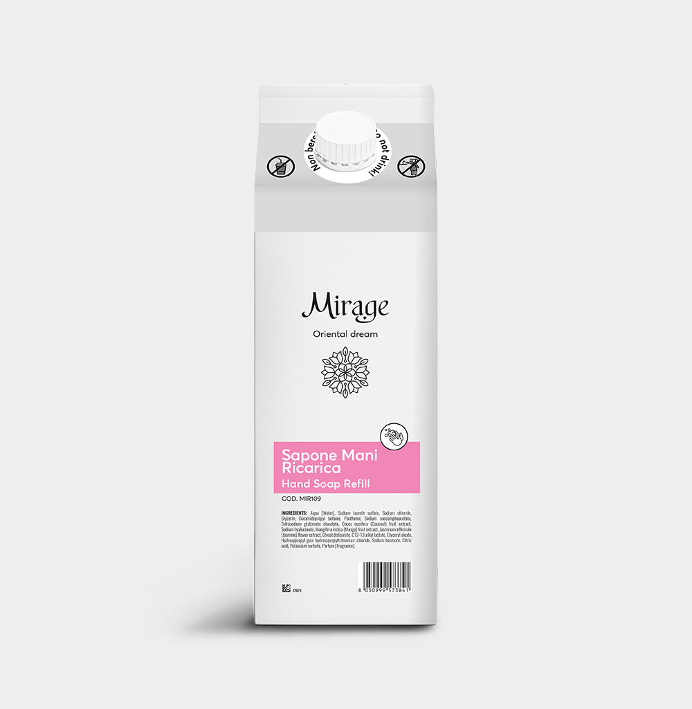 IRAGE Sapone Mani ricarica sostenibile 1L - packaging eco-friendly certificato FSC