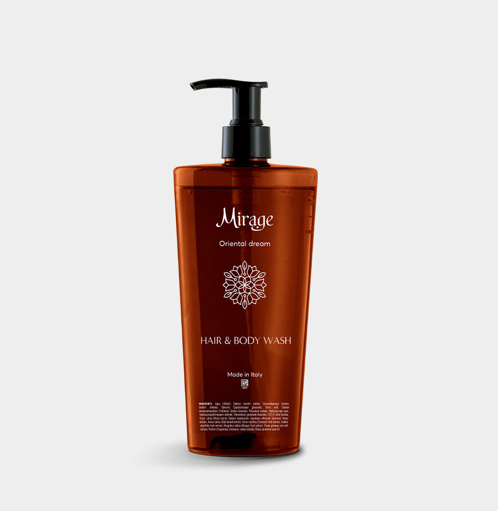 MIRAGE Hair & Body Wash Beauty Escape 400ml - detergente 2in1 professionale per hotel e B&B