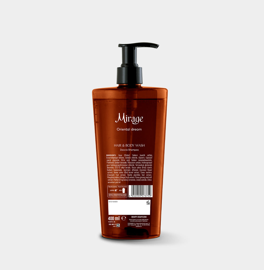 MIRAGE Hair & Body Wash Beauty Escape retro confezione - informazioni prodotto e ingredienti 400ML