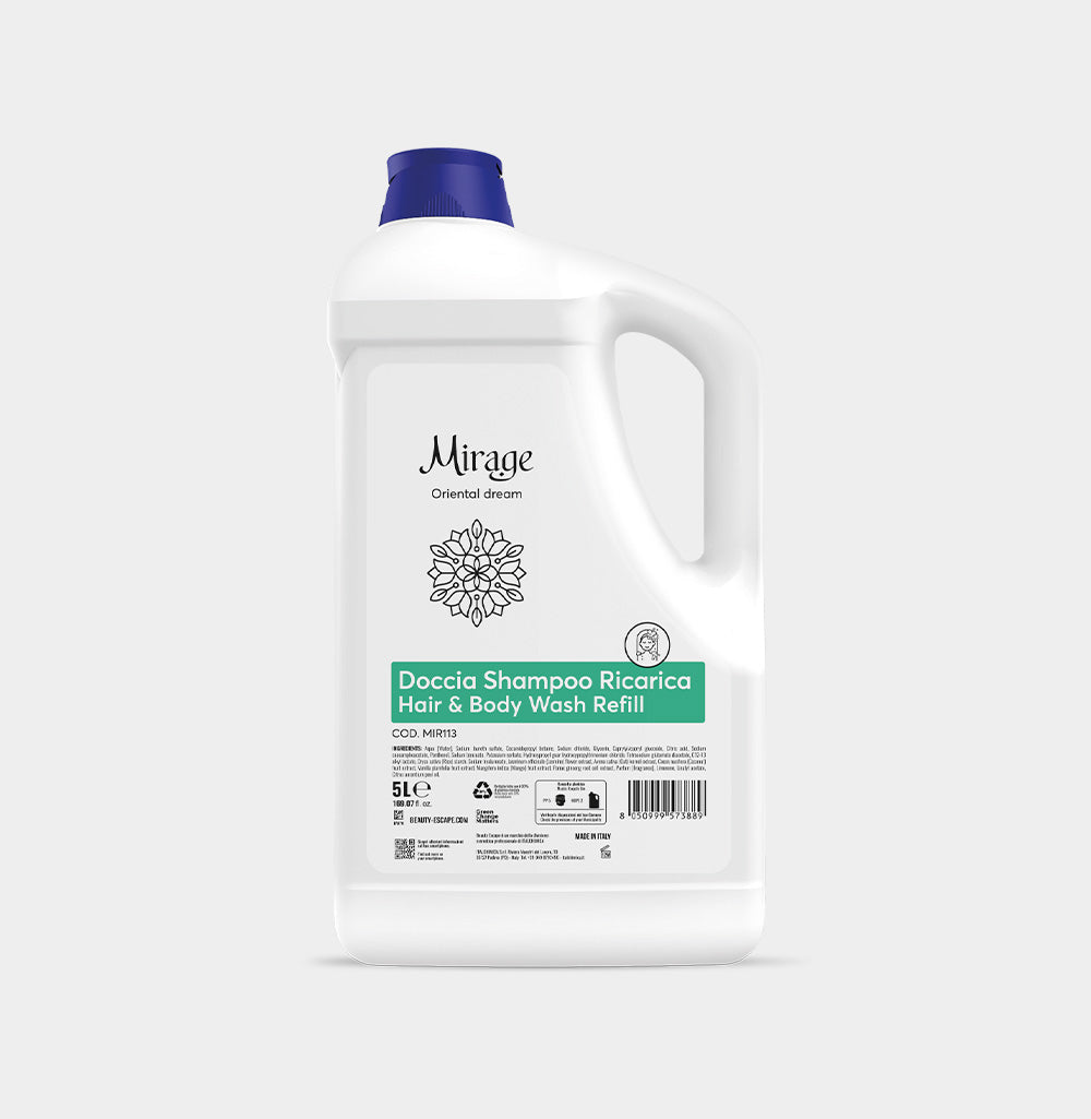 MIRAGE Hair & Body Wash ricarica professionale 5L - formato convenienza per hotel