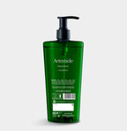 Retro flacone shampoo Artemide con ingredienti e certificazione ambientale