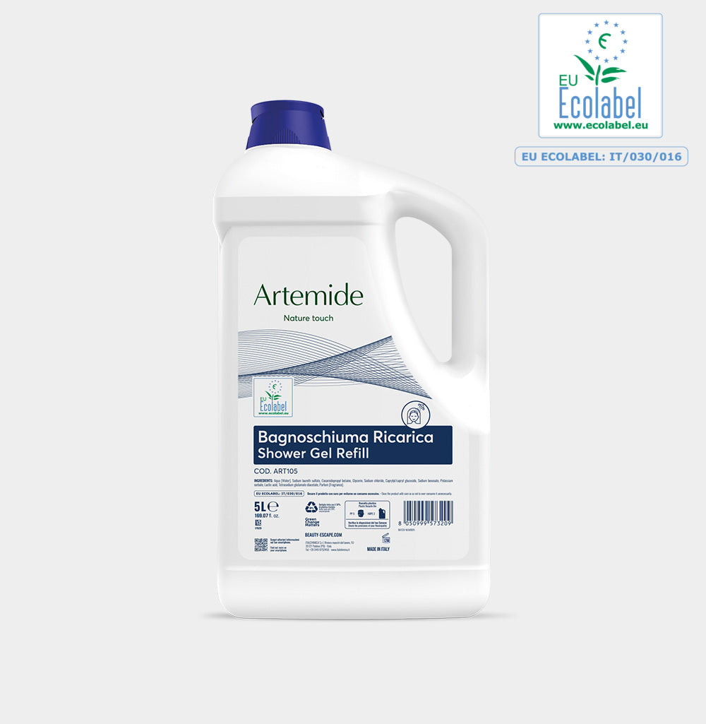 ARTEMIDE SHOWER GEL Beauty Escape - flacone dispenser verde 5LT per doccia shampoo cortesia hotel