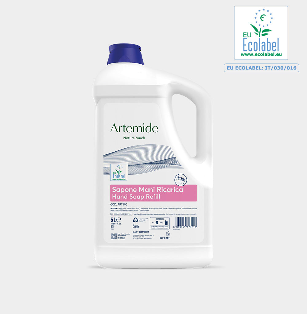ARTEMIDE Hand Soap Beauty Escape sapone liquido mani certificato Ecolabel ricarica 5LT