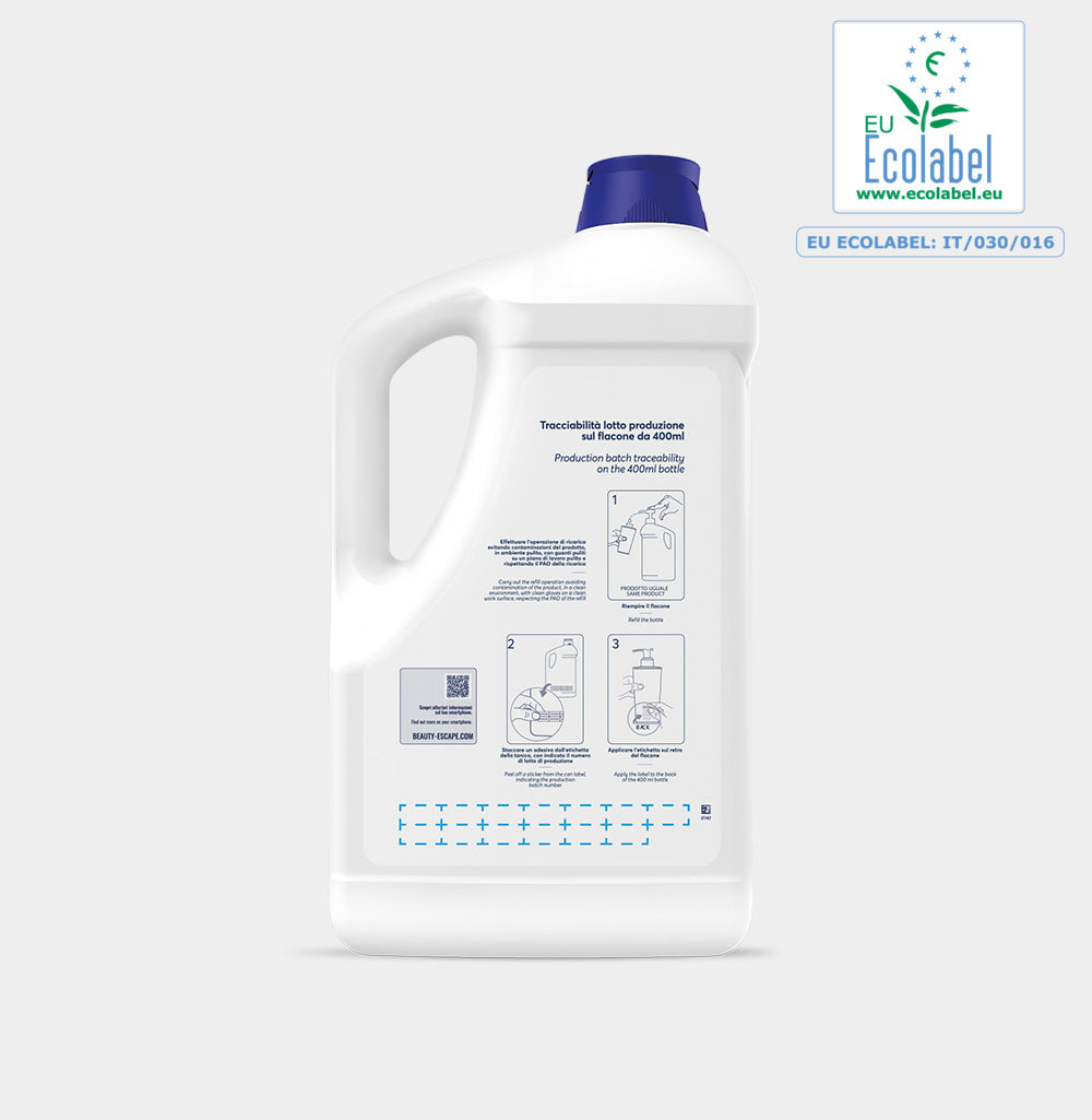 Retro flacone shampoo Artemide con ingredienti e certificazione ambientale 5lt