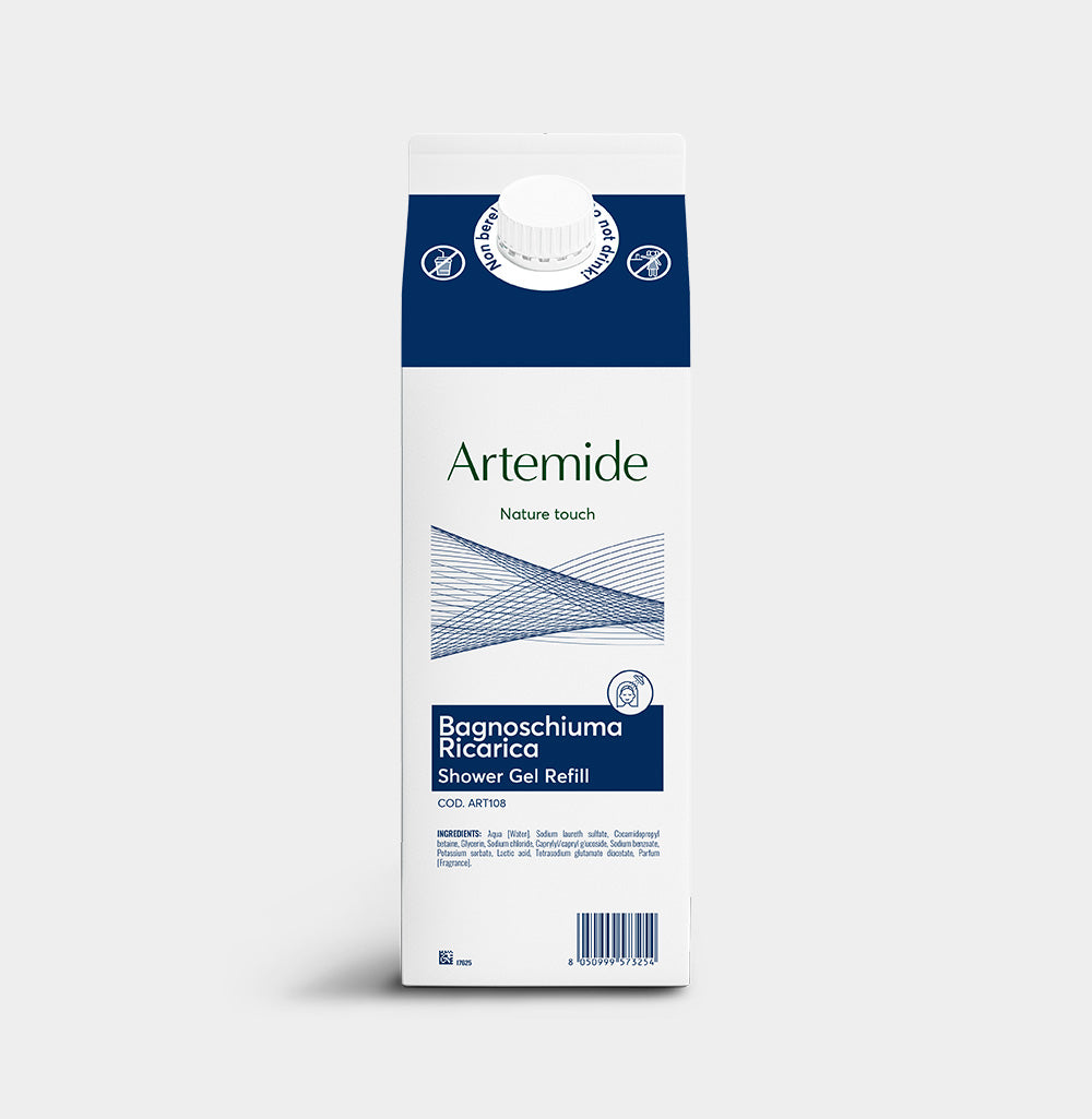 ARTEMIDE SHOWER GEL Beauty Escape - flacone dispenser verde 1LT per doccia shampoo cortesia hotel