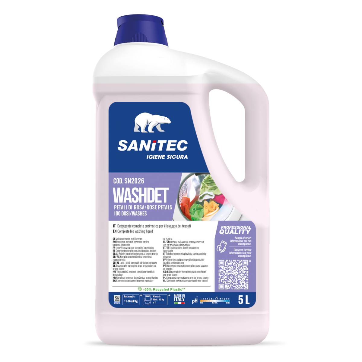 WASHDET SANITEC - Detergente Enzimatico Bucato Professionale
