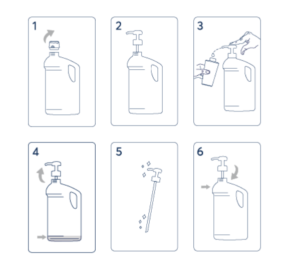 Erogatore pump per flaconi ricarica prodotti cortesia bagno