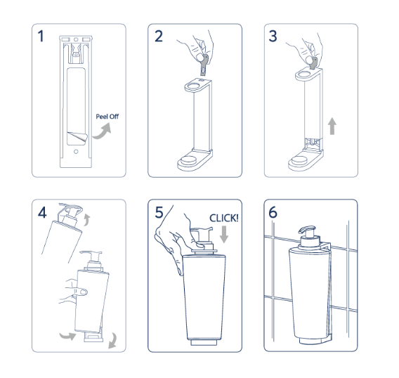 Kit completo staffa hotellerie con viti e accessori montaggio adesivo