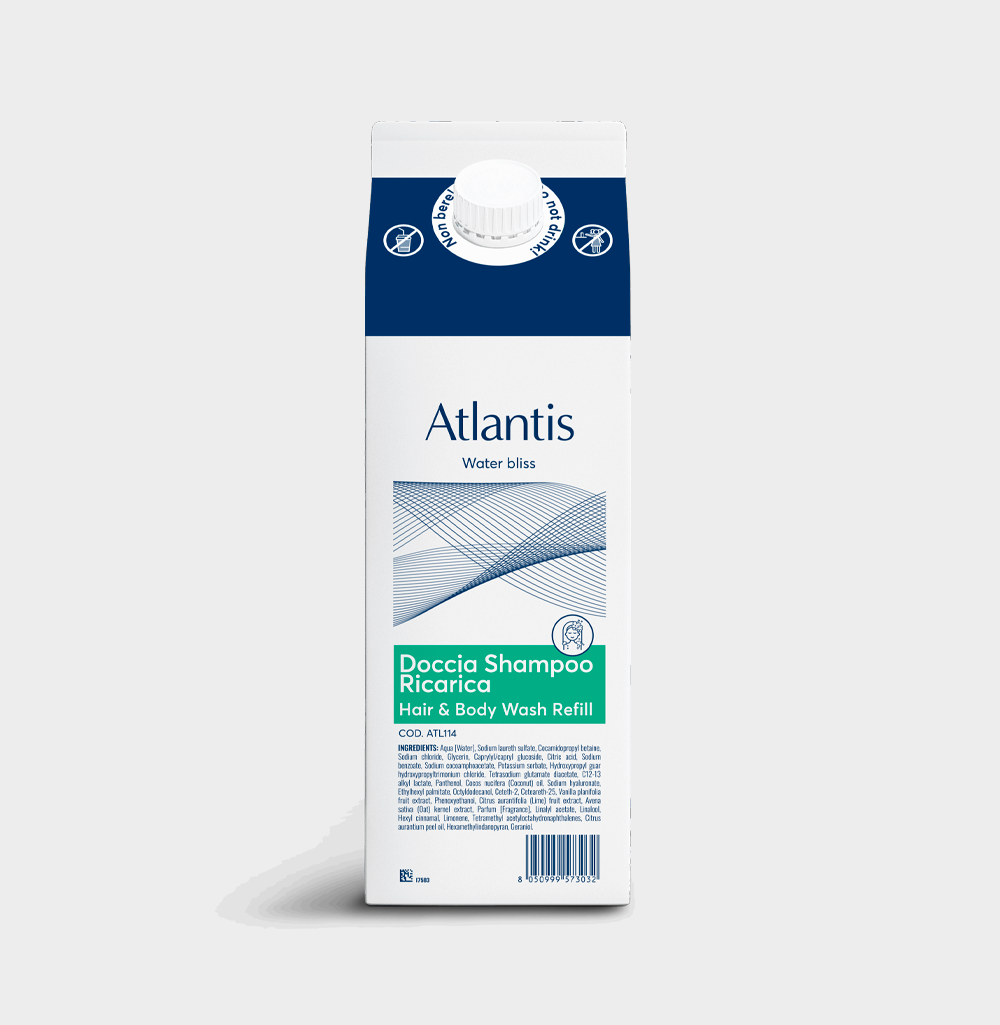 Doccia shampoo Atlantis per hotel e B&B dermatologicamente testato