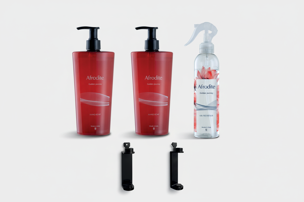 Professional Afrodite product flat lay with brackets