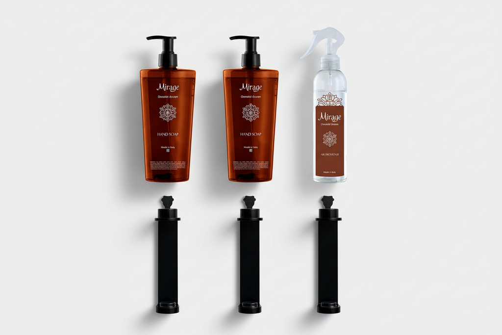 Professional Mirage product flat lay with brackets
