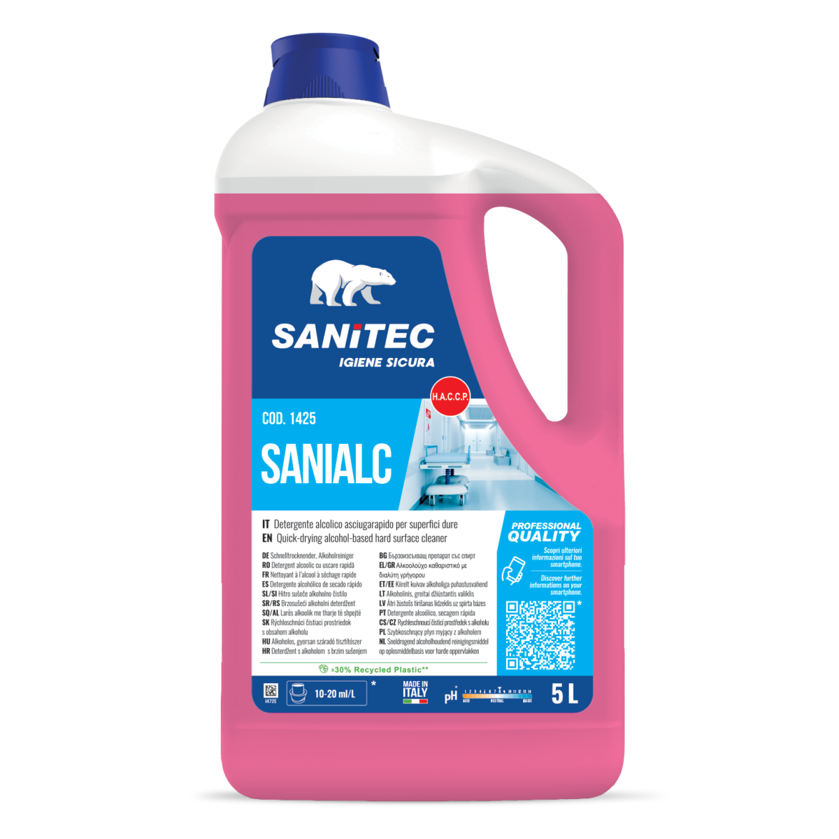 Flacone Sanialc SANITEC asciugarapido professionale 5LT