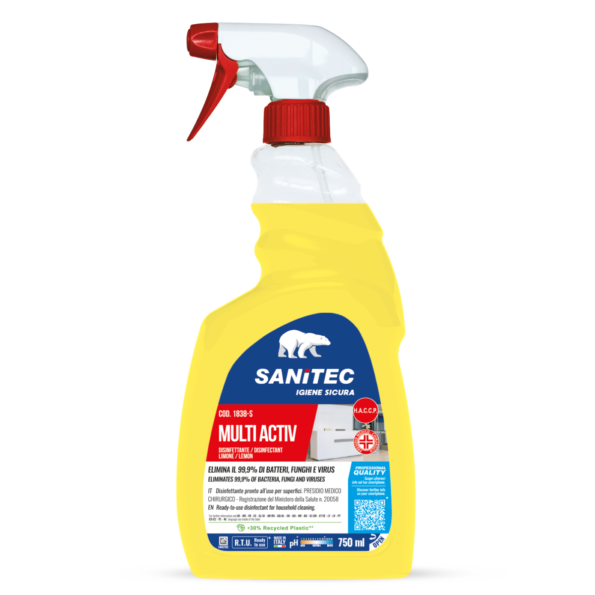 Flacone disinfettante Multi Activ SANITEC 750ml ACIDO CITRICO
