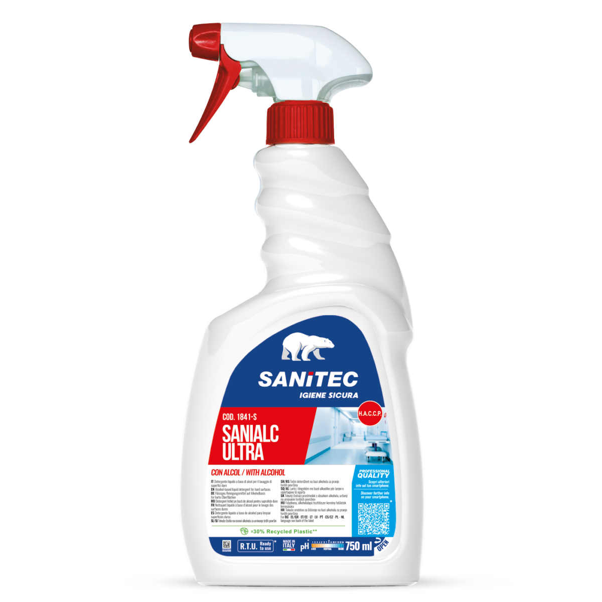 Sanialc Ultra SANITEC sgrassatore alcol 75% per superfici 750ml