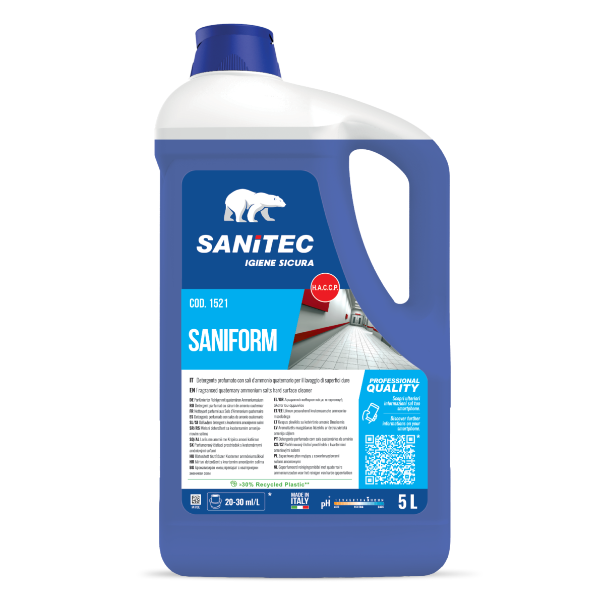 Detergente igienizzante pavimenti Saniform SANITEC professionale 5lt