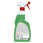 Retro flacone Multi Activ SANITEC con ingredienti e modalità d'uso HACCP