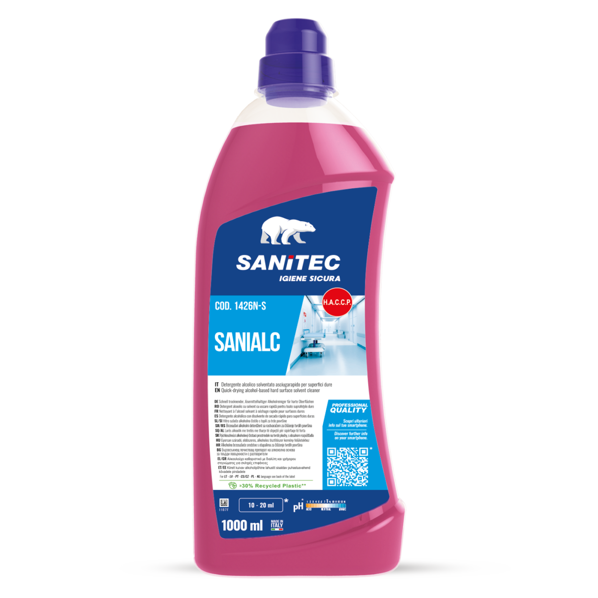 Detergente multi superficie Sanialc SANITEC asciugatura veloce 1LT