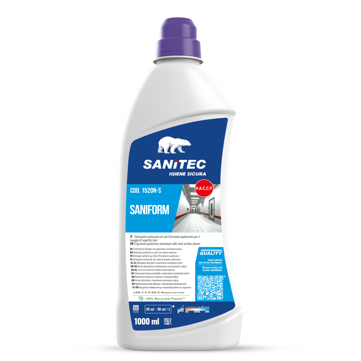 Detergente igienizzante pavimenti Saniform SANITEC professionale 1lt
