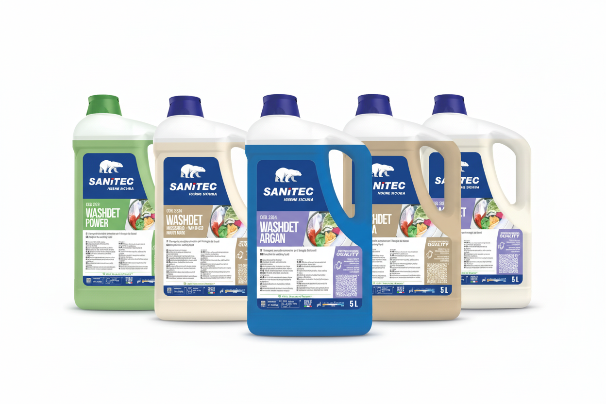 WASHDET SANITEC - 5 profumazioni su sfondo neutro